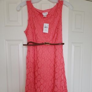 NEW Motherhood Maternity coral dress with belt